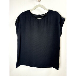 Halogen Classic Dark Feminine Flowy Minimalist Quiet Luxury Lightweight Blouse S